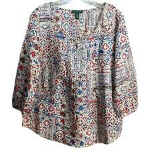 Multicolor Patterned Women's Top
